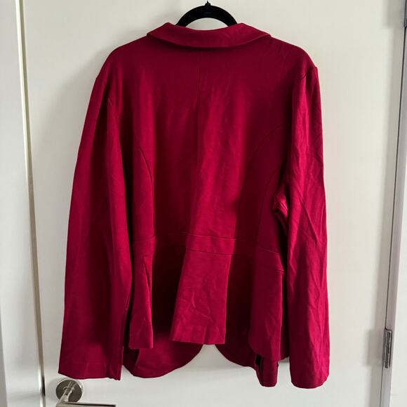 Torrid Blazer Red Collared Rayon Front Buttons Long Sleeves Sz 4X Women's - Picture 7 of 7
